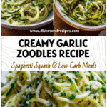 Bowl of Garlic Parmesan Zucchini Noodle Pasta topped with herbs and cheese, a fresh take on Easy Zucchini Noodle Recipes